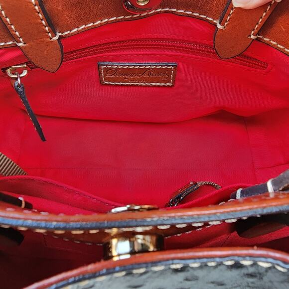 Dooney & Bourke Mini Barlow Satchel Ostrich Embossed Exotic Leather Handbag - Picture 7 of 11